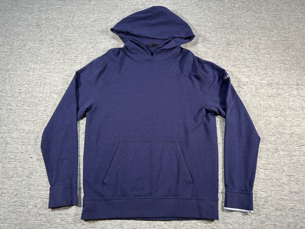 Greyson Hoodie Mens Medium Blue Long Sleeve Pullover Sweater Stretch Embroidered